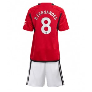 Manchester United Bruno Fernandes #8 Domaci Dres za Dječji 2023-24 Kratak Rukavima (+ kratke hlače)